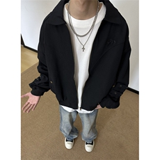 美式高街薄款刺绣百搭外套座山雕春季宽松外搭男女同款J6808，女装短外套，星座1116A（原606A-3）