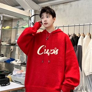 特P5控98 高品秋冬季连帽毛衣男复古慵懒风针织衫毛衣外套MYL3336图片
