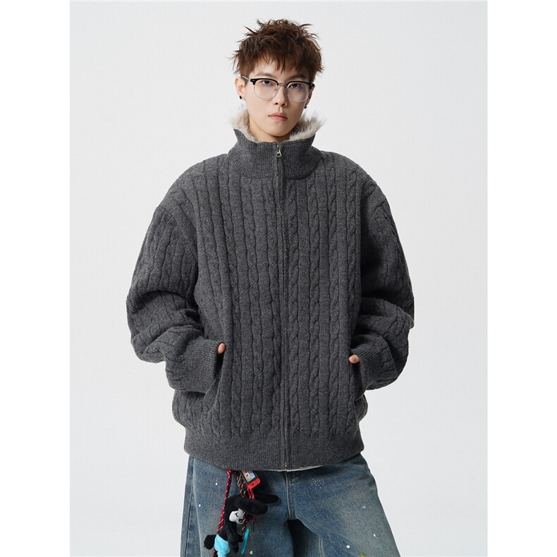 现货高品质可供得物座山雕立领针织毛衣外套310A-2ZSD2506P198,男装针织衫/毛衣,星座310A-2