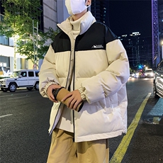 港风夜景冬款时尚字母印花拼色休闲棉服A247-MY82541特批85控138，男装棉衣，电商A247