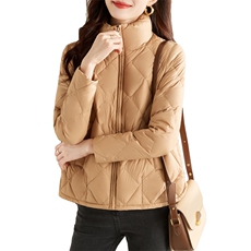 2022年冬季新款短款羽绒服立领拉链休闲90%白鸭绒加厚款，女装羽绒服，蝶眷