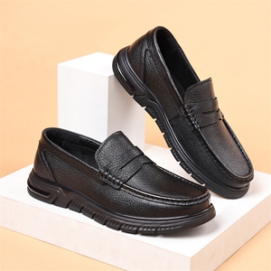 X4020-P245头层羊皮夏季新款男士豆豆鞋男款休闲皮鞋图片