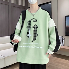 美式圆领卫衣男2026秋季潮牌情侣休闲百搭打底衫A436-W02-P45，男装T恤，电商A436