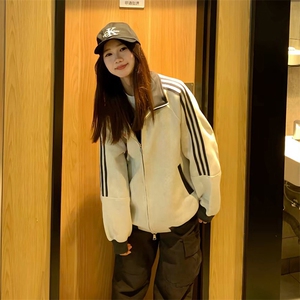 抖音得物高品质 美式高街重磅结构设计拼接织带立领卫衣外套 CM42图片