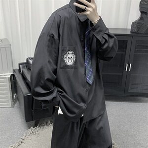 DK/JK学院风长袖衬衫男ins情侣衬衣  CS2021（送领带）图片
