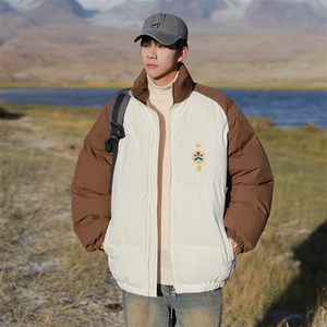 现货 抖音得物可供视频 三防加厚羽绒拼接棉衣外套面包棉服 86658图片