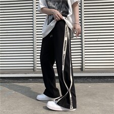 2023春夏季个性纽扣拖地长裤潮牌高街ins坠感休闲裤男K2654-P32，男装休闲裤，星座512-2