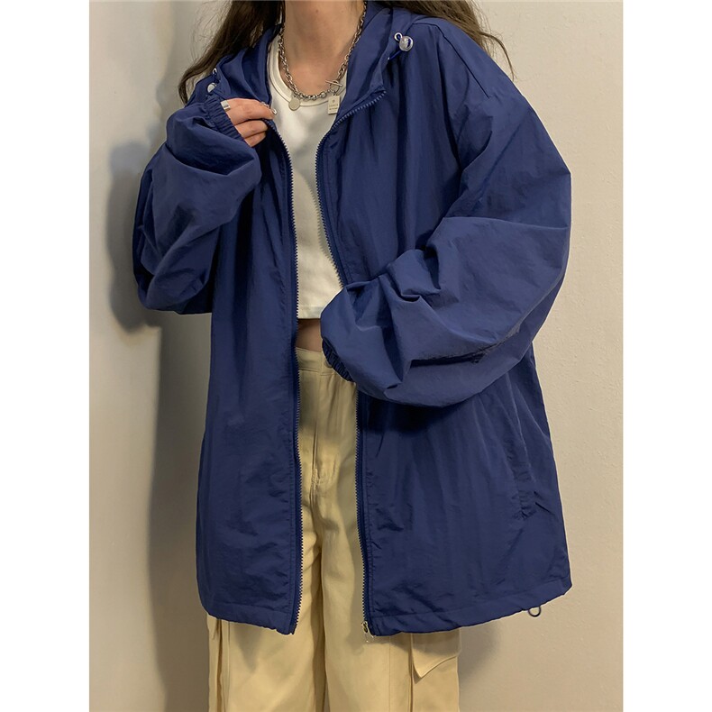 2025夏季新款纯色连帽宽松情侣防晒衣F169/P69，女装防晒衣，星座202-3