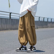 秋季新款日系宽松束脚休闲裤美式潮牌ins直筒工装裤男K4547-P40，男装休闲裤，星座512-2