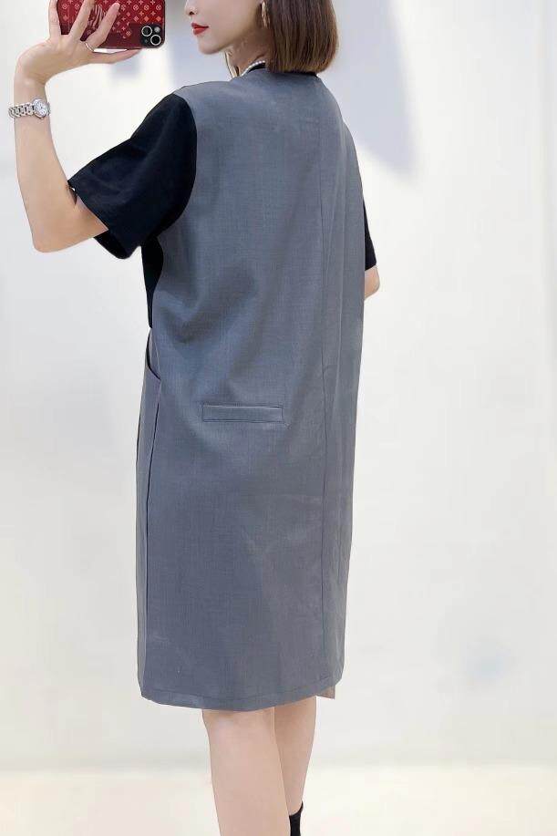 夏季新款，假两件韩版连衣裙，女装连衣裙，唯她