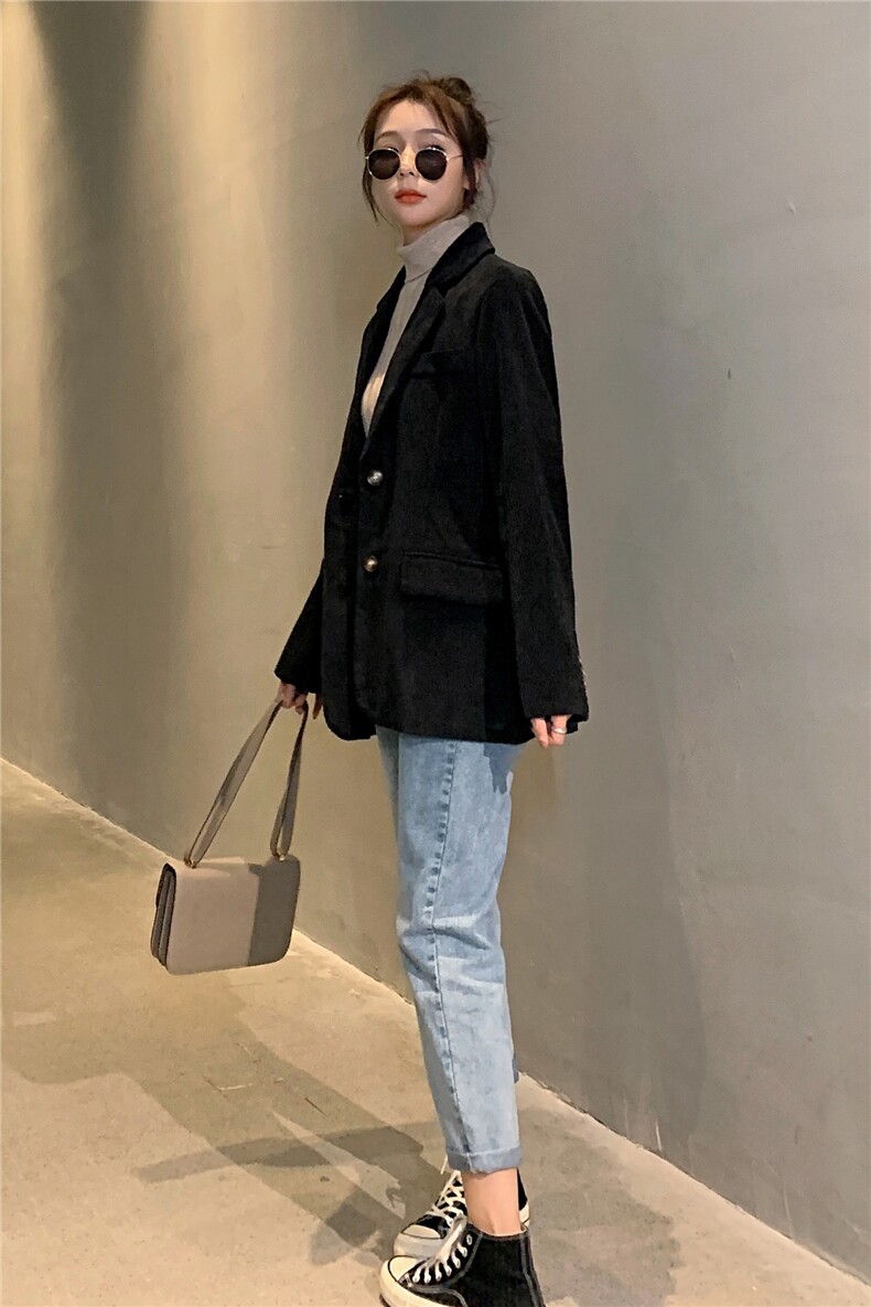 31号出货！2020春秋高品质灯芯绒收腰小西装165A-2001,女装西装,浙宝123