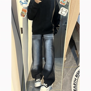 B221 美式ins高街暗黑重工艺宽松直筒牛仔裤 LK23125-P65 控88图片