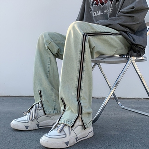美式高街vibe复古水洗做旧牛仔裤男直筒裤子A061-W9989-P60控78图片