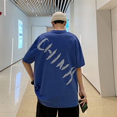 夏季潮ins百搭炸街半袖体恤oversize休闲上衣TX163p28限价39，男装T恤，电商A089-1