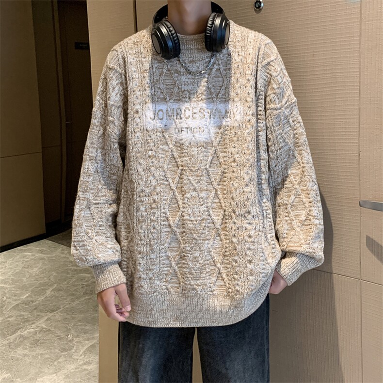 2024新款ins潮流圆领毛衣字母休闲针织衫男女现货W8372-P68,男装针织衫/毛衣,星座512-4