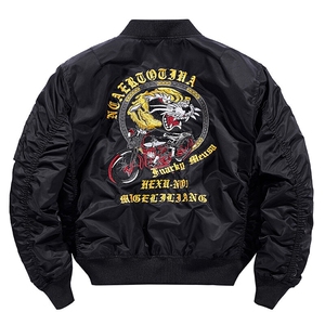 主推款：外套男飞行员夹克教练春秋冬加棉大码工装机车服棒球服衣图片
