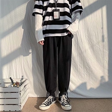 夏季新款薄款男装抽绳休闲裤宽松九分裤，男装休闲裤，星座1013-1