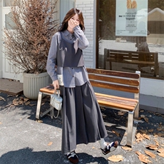 26春装现货条纹衬衣吊带半身裙三件套2C0323121P175K258，女装套装/套裙，2C032