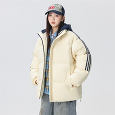 现货二开抖音得物三防织带加厚撞色连帽棉衣冬季棉服LL82567，男装棉衣，电商A486