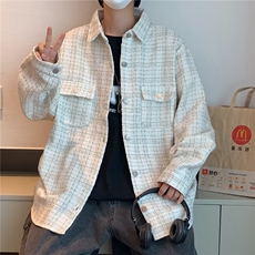 高街小香风男士提花格子夹克秋季新款刺绣潮牌潮流休闲高级感外套，男装夹克，星座410-6（原星座1304-1）