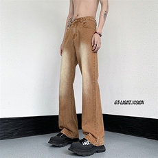 B221美式ins高街暗黑情侣款百搭微喇牛仔裤LK22087-P55控78，男装牛仔裤，电商B221