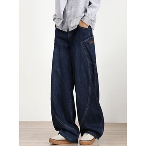 复古设计感大口袋弯刀牛仔裤男女款宽松baggy阔腿拖地裤 N1008,男装牛仔裤,星座1116A（原606A-3）