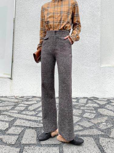 冬装兔绒复合直筒裤，女装，坚持到底