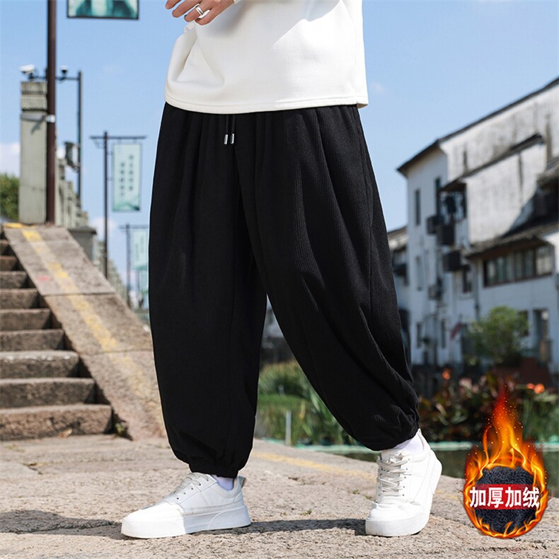 风冬季新款灯芯绒长裤子男束脚裤日系复古大码休闲裤K28-P45,男装休闲裤,星座225-1