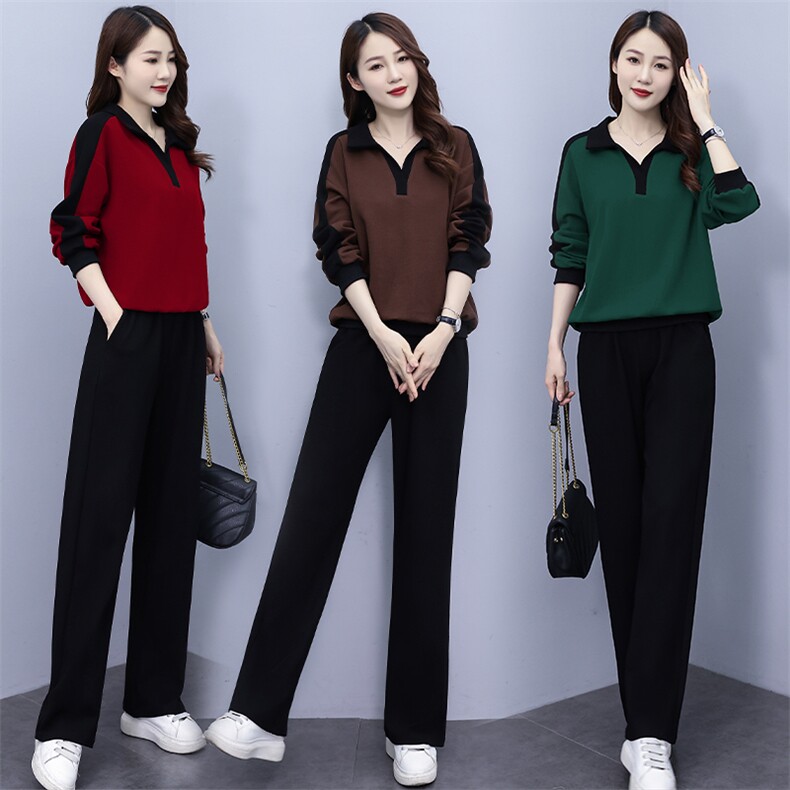 春秋职业套装时尚减龄轻熟风御姐气质女装时髦小西装阔腿裤两件套，女装套装/套裙，凝聚力