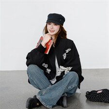 2026新款春装黑色蝴蝶结短外套2D009-2602P145控238，女装短外套，2D009