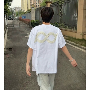 万针全刺绣工艺抖音得物高品质260克重磅纯棉双纱美式高街短袖T恤