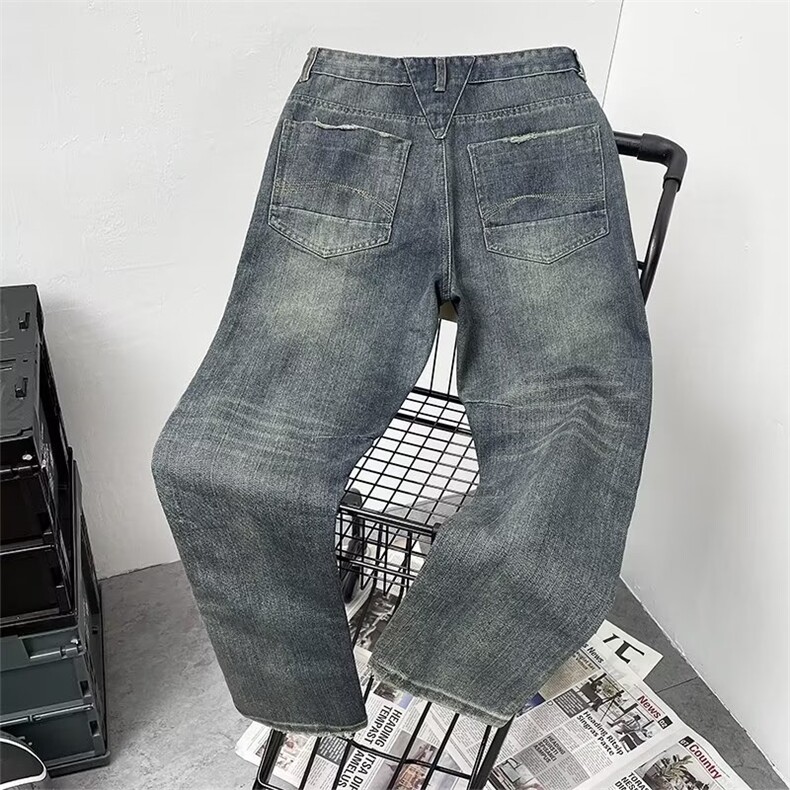美式牛仔裤男春秋新款休闲直筒裤A90P43,男装牛仔裤,星座1116-2
