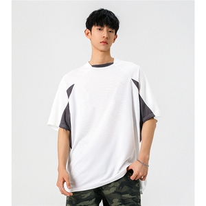1可二开速干运动美式篮球街头大码M-5XL短袖T恤男DX78017P45控75图片