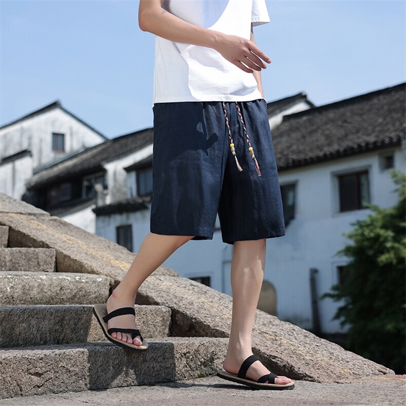 亚麻纯色宽松休闲五分裤808-特P35,男装牛仔裤,星座816A（原B366）