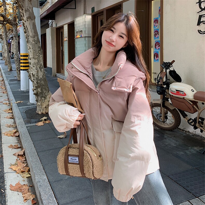 粉色短款渐变羽绒服女2025冬装新款超好看小个子加厚90白鸭绒外套,女装羽绒服,2C176