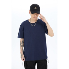 2024落肩纯棉短袖T恤圆领时尚宽松情侣装，男装T恤，电商A109