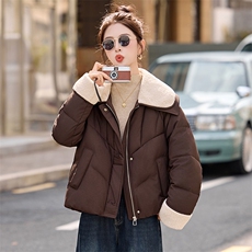 2025年冬季韩版宽松设计感毛毛翻领加厚羽绒服女高端保暖洋气，女装羽绒服，衣之秀