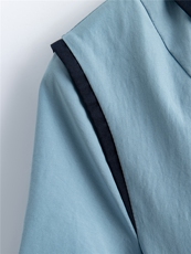 夏新新款短袖撞色收腰显瘦衬衫女，女装衬衫，水衣源