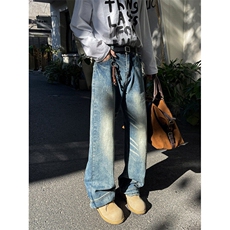 2025新款复古微喇牛仔裤水洗宽松垂感长裤痞帅现货K8321-P52，男装牛仔裤，星座512-3