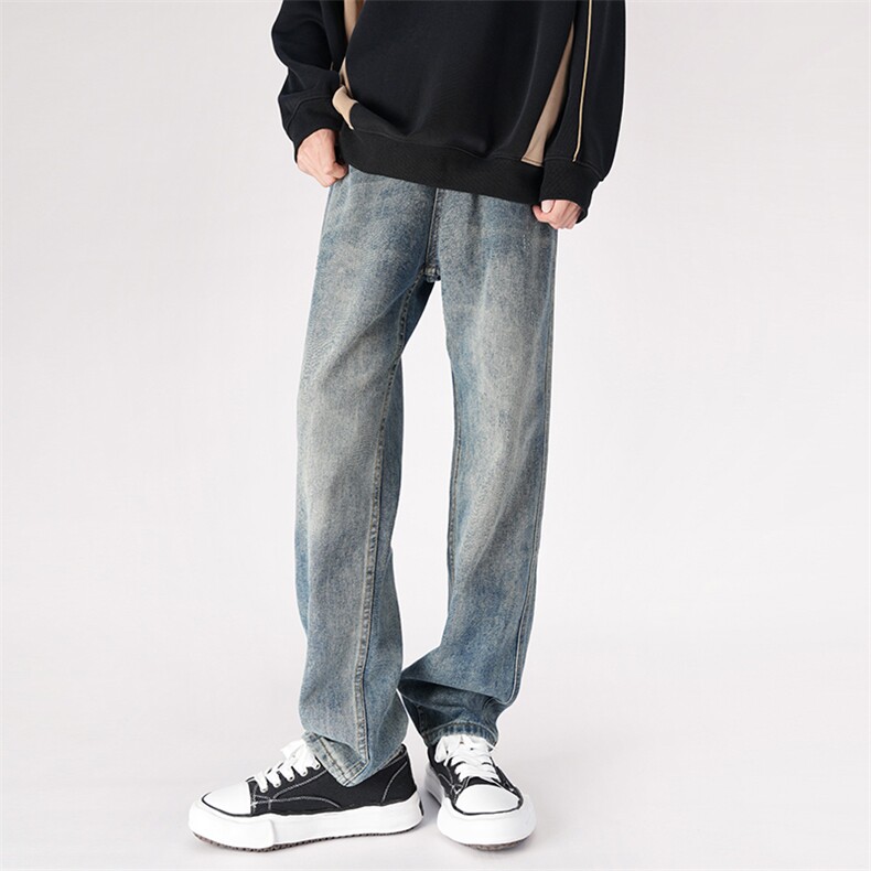 秋季新款美式复古水洗直筒牛仔裤男休闲裤子潮3701P58，男装牛仔裤，电商B381-2