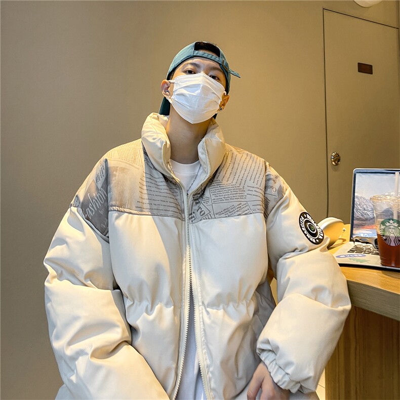 高品质！PU皮棉服冬季宽松港风棉衣立领冬装棉袄PM01-P115限158,男装棉衣,电商B370