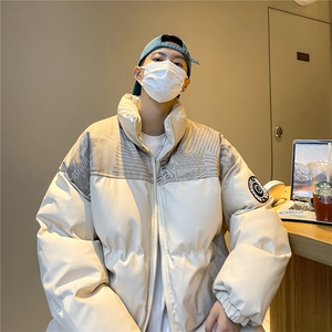 高品质！PU皮棉服冬季宽松港风棉衣立领冬装棉袄PM01-P115限158图片