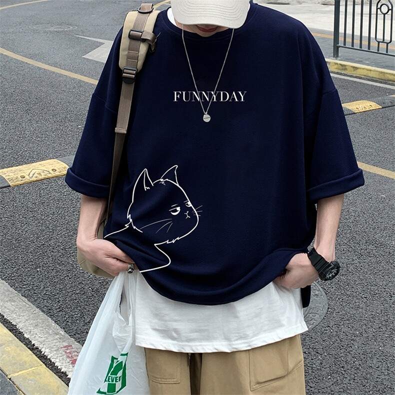 Q11149-P30春夏季七分袖t恤男大码五分袖男短袖中袖,男装T恤,电商A040