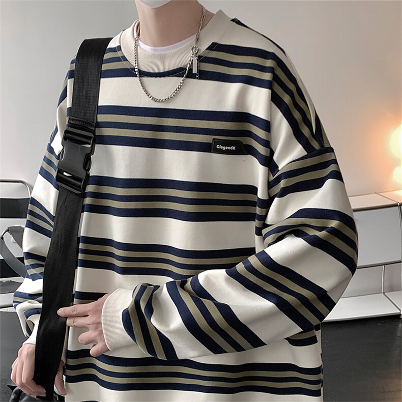 日系citiboy条纹数码印花卫衣学院风MY02385-P40图片