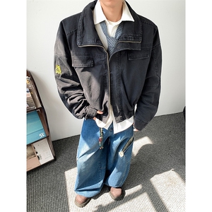 加绒牛仔棉服男冬季棉衣外套羊羔绒加厚毛领保暖外套MY1304-P148图片
