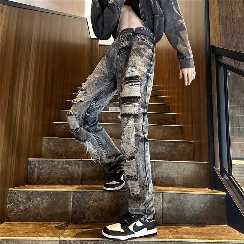 青春流行ins男直筒水洗牛仔裤NX56P55,男装牛仔裤,星座1116-2