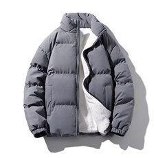 男外套秋冬季加厚纯色百搭防风保暖棉袄加绒宽松休闲棉服MY10/P80，男装棉衣，星座506B