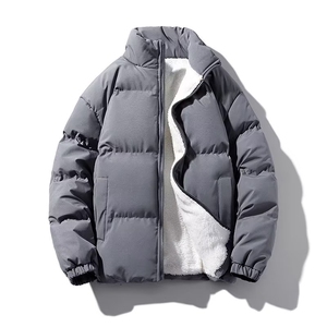 男外套秋冬季加厚纯色百搭防风保暖棉袄加绒宽松休闲棉服MY10/P80图片