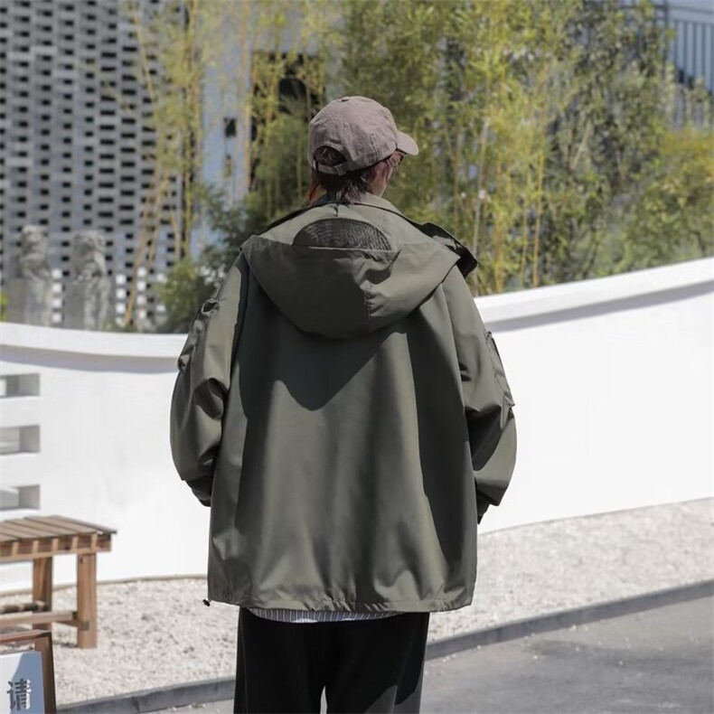 冲锋衣夹克男士韩版潮流连帽宽松2024秋季新款ins外套W5869-P53,男装夹克,星座412-2