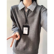 日系慵懒感叠穿针织马甲男女秋季高级感V领无袖毛衣复古百搭背心，男装针织衫/毛衣，星座516A